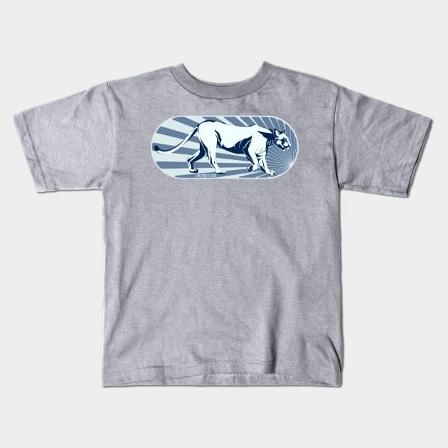 P22 Mountain Lion Kids T-Shirt by Lukeh Designs